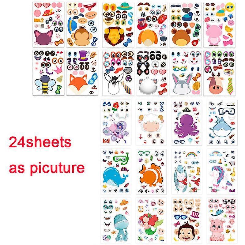 Redkid Creative Enfants DIY Autocollants Drôle Faire un animal Visage Assembler Jigsaw Enfants Puzzl