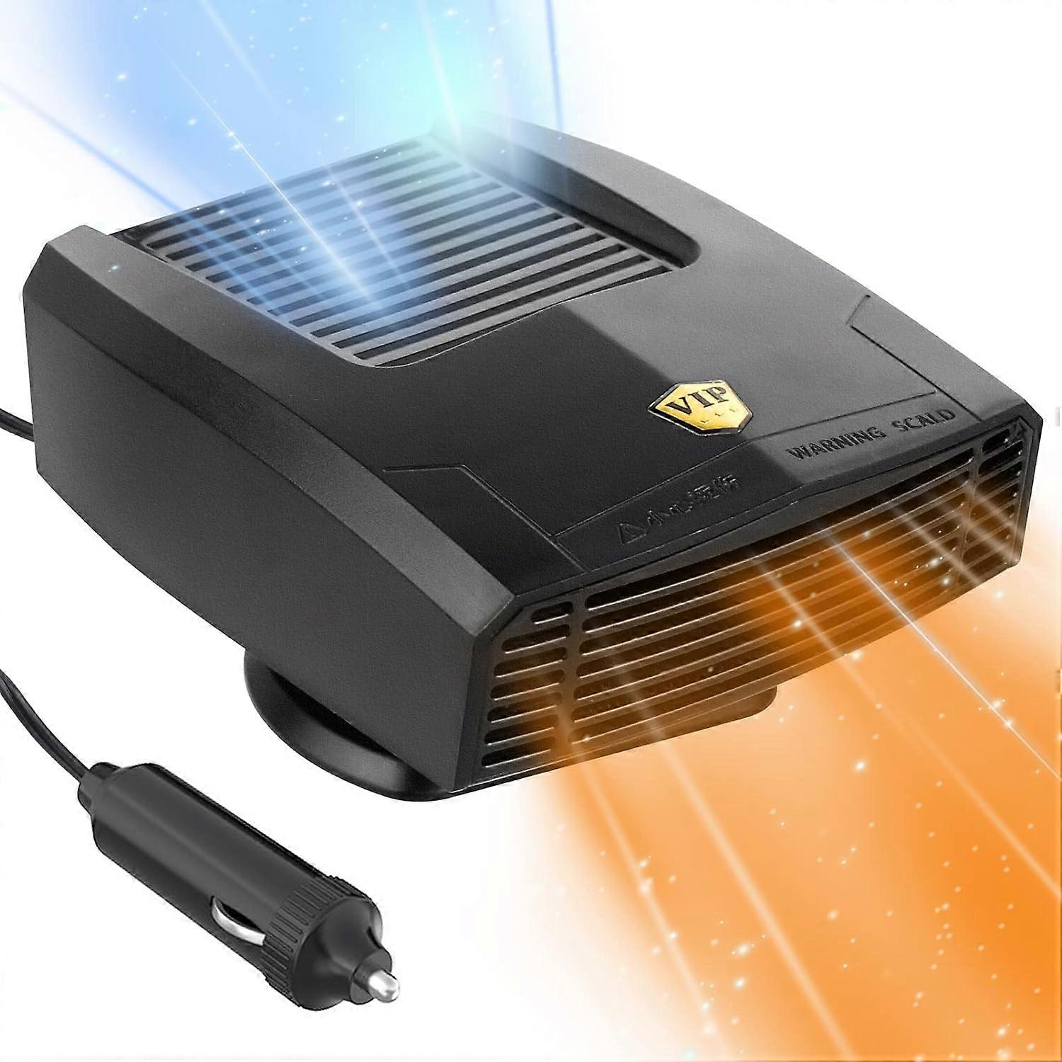 High-power Car Heater,12V 150W Automobile Windscreen Fan with 2-in-1 Fast Heating Defrost Defogger, Auto Ceramic Heater Fan