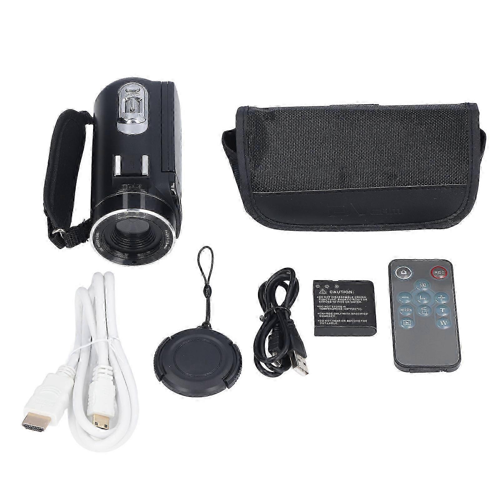 Camera Camcorder FHD 1080P 3.0 Inch 270 Degree Screen 16x Digital Zoom Video Recorder with Remote Control