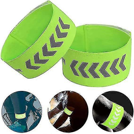 Reflective Wristbands High Visibility Straps Reflective Running Armbands, Reflective Running Bands, Reflective Gear For Outdoor Safety Cycling Walking