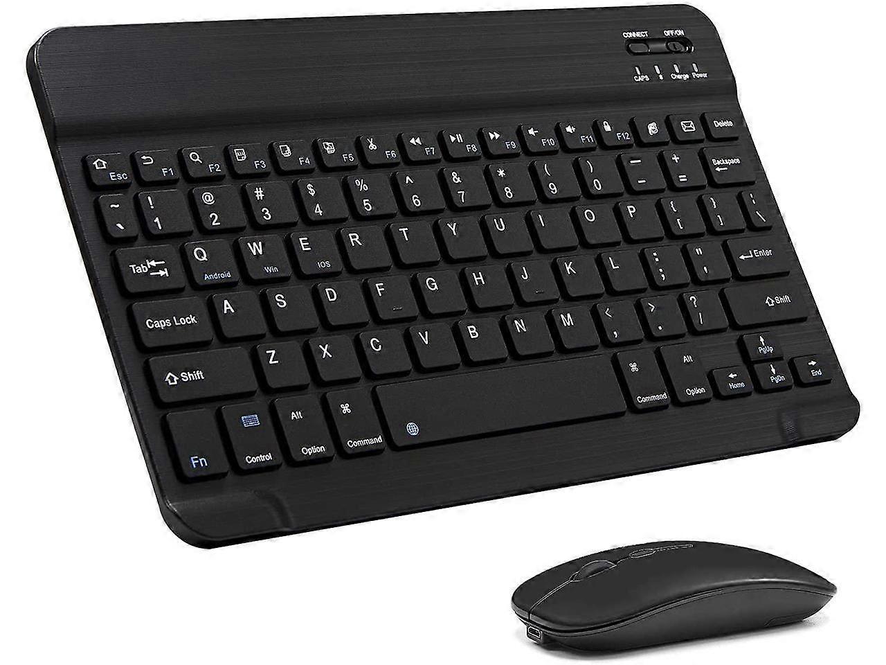 Ultra-Slim Bluetooth Keyboard and Mouse Combo Rechargeable Portable Wireless Keyboard Mouse Set for Apple iPad iPhone iOS 13 and Above Samsung Tablet 