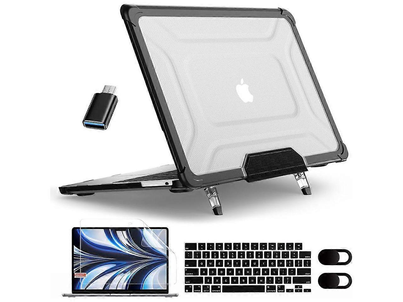 Case for MacBook Air 15 Inch 2024 2023 Model A3114 A2941 with M3/M2 Chip & Touch ID, Laptop Hard Shell Cover with Fold Kickstand, Keyboard Skin, Scree