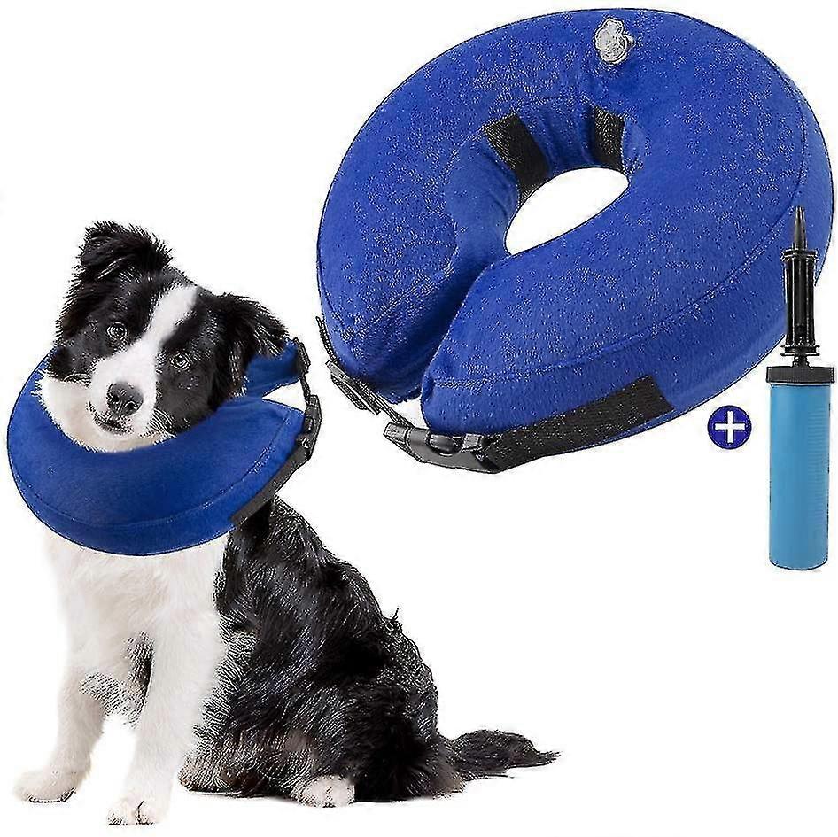 Inflatable Dog Recovery Collars Cones, Soft Adjustable Comfy Quick Release Dog