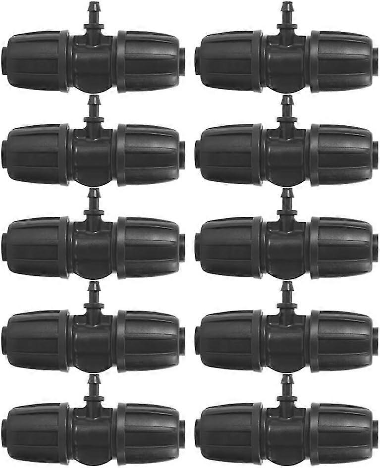 Garden Lock Barbed Tee Connectors, 10pcs 16mm to 4/7 Universal Connector Hose Lock Barbed Tee Connector for Garden Irrigation PE Pipe Connectors