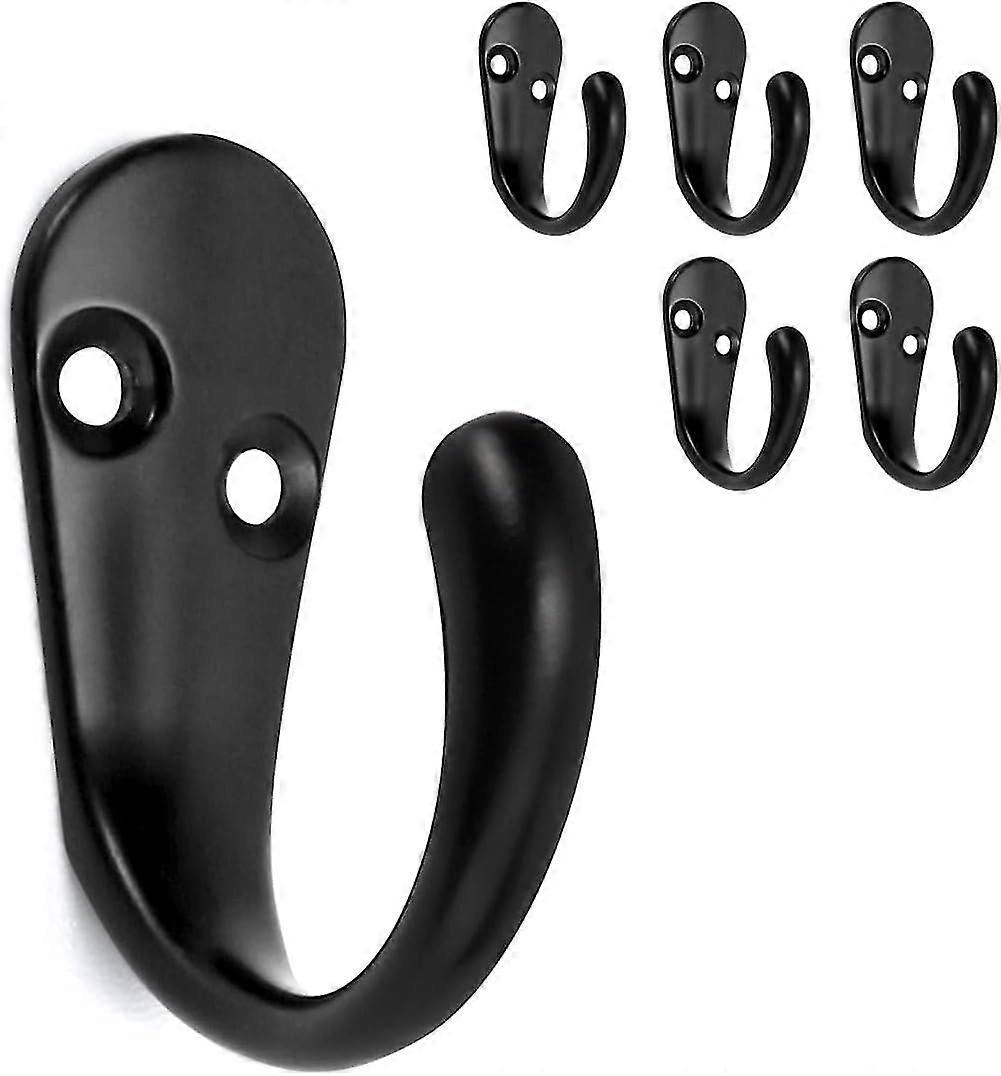 8 Pack Heavy Duty Dual Coat Hooks Wall Mounted Double Prong(up And Down) Rustproof Coat Hooks Hardware Retro Robe Hanger For Coat,towel, Scarf, Hat, B