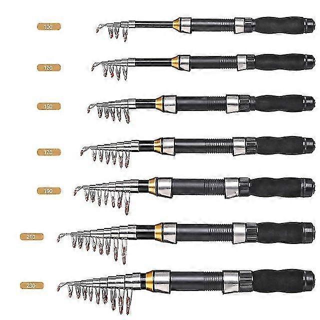 Ultraléger en fibre de carbone télescopique canne à pêche portable sea spinning pole portable noir mini ultra short cannes à pêche en mer