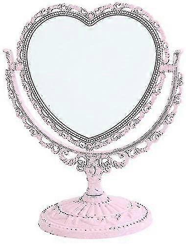 Espelho de 7 polegadas em forma de coração espelho ampliando o espelho de vaidade rotativa de dupla lateral Bathroo