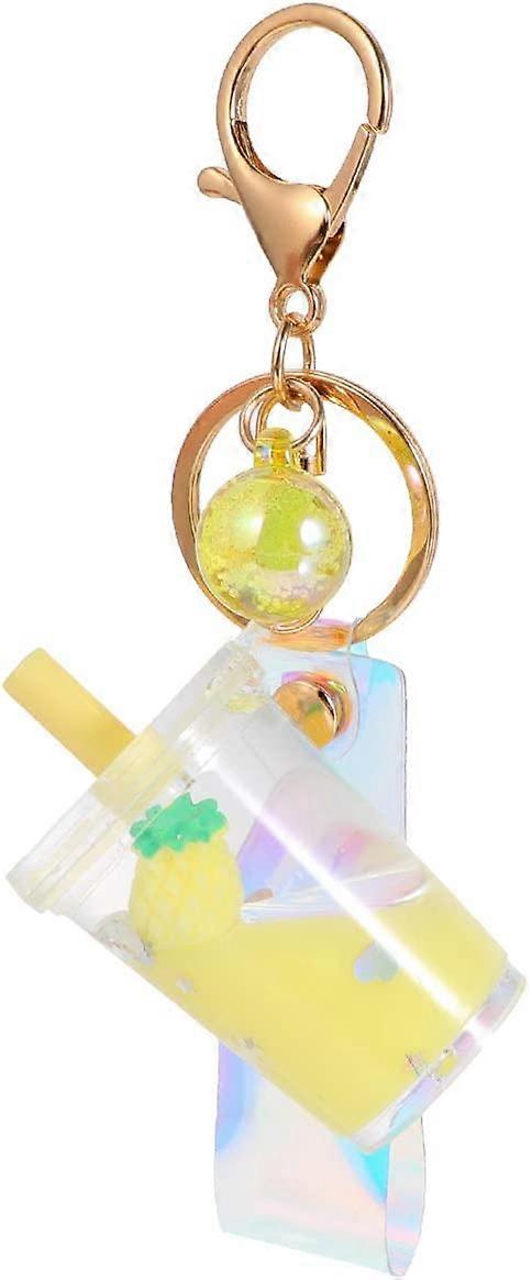 素敵なフルーツ液体クイックサンドキーホルダーアクリルキーリングバッグオーナメント