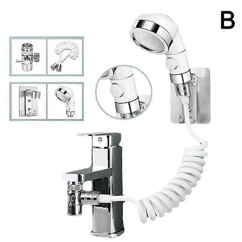 3 Modes Shower Head Adjustable Wash Face Basin Faucet Shower Hand-Held Telescopic Nozzle Wash Hair Shower Head Basin Accessories