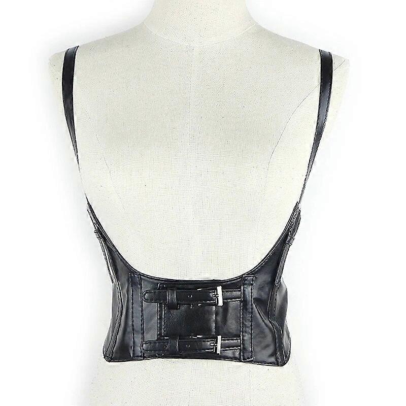 2022 Brand New Vintage Women's Corset Vest Steampunk Harness Stretchy Waistcoat Wide Cincher With Buckle Cummerbunds