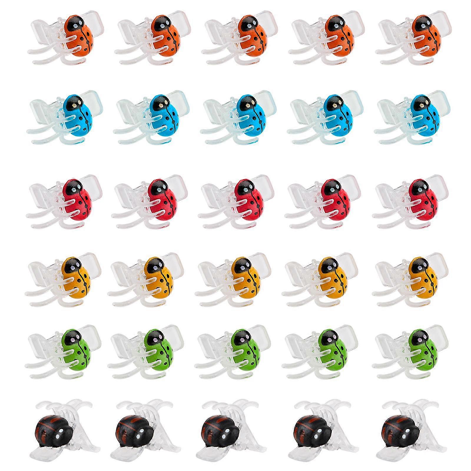 30Pcs Multicolor Ladybug Shaped Plant Clips for Orchids And Gardens