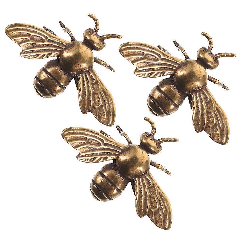 3pcs retrò ottone ape statua Home Desktop Decorazione piccola figurina in ottone a forma di ape
