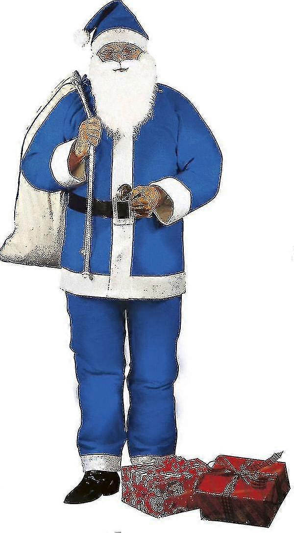 Mäns blå jultomte förklädnad-yujia