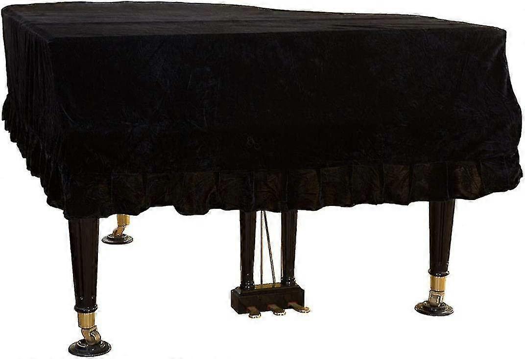 Grand Piano Cover For Standard Vertical Pianos,velvet Dust Cover With Macrameblack,160cm