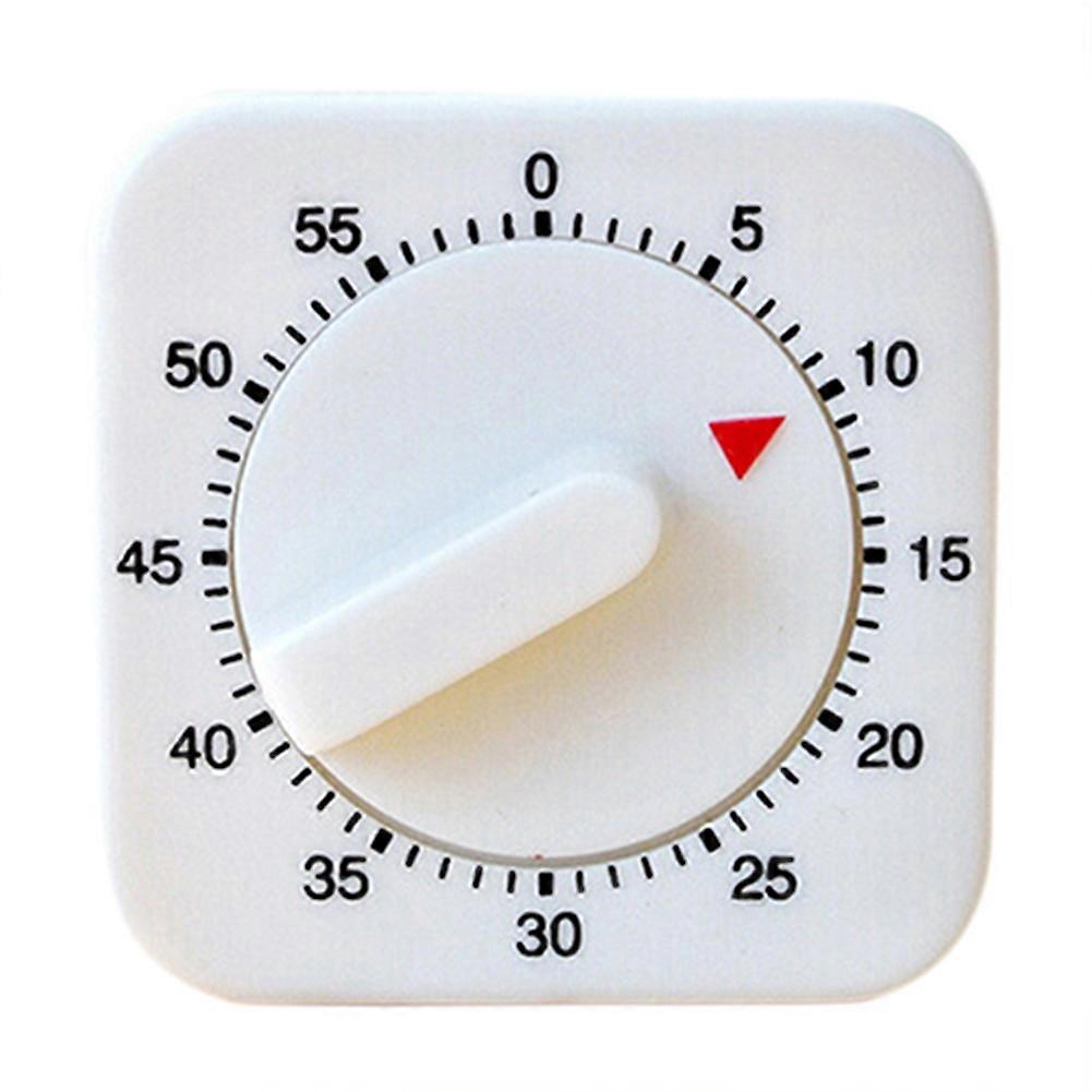 Novelty White Square 60-Minutes Mechanical Timer Reminder Counting for Kitchen