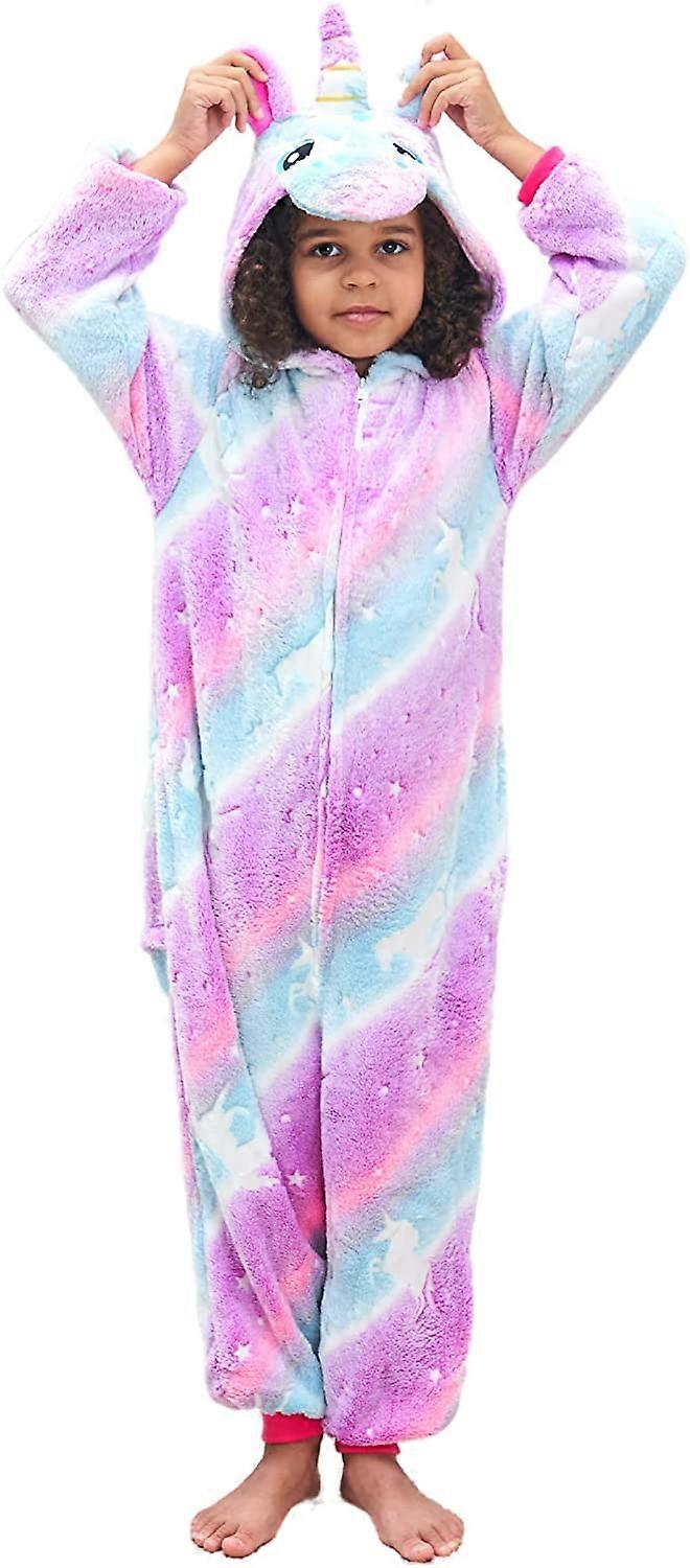 Unicórnios Rosa/glow3-4T Pijamas Infantis Onesie Combinando Boneca & Meninas