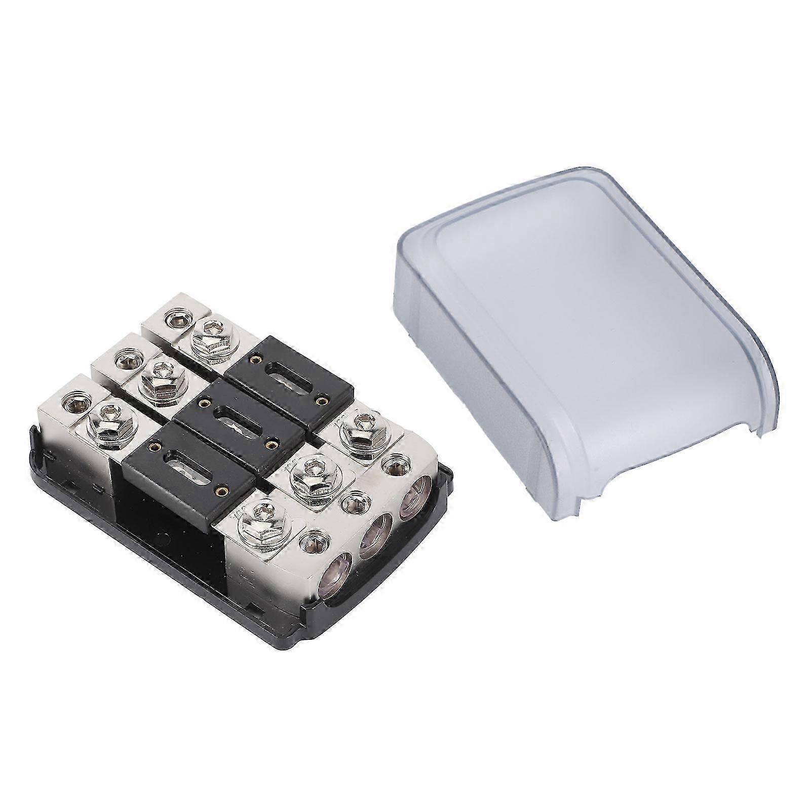 Fuse Holder Distribution Block 3 Ways Fuses Box 1 In‑3 Out 3 In‑3 Out for Car Yacht o