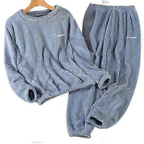 Efterår Vinter Mænd Pyjamas Sæt Termisk fleece Tyk Varm Blød Pyjamas Dragt Langærmet Afslappet Hjem Pyjamassæt Mandlig Nattøj