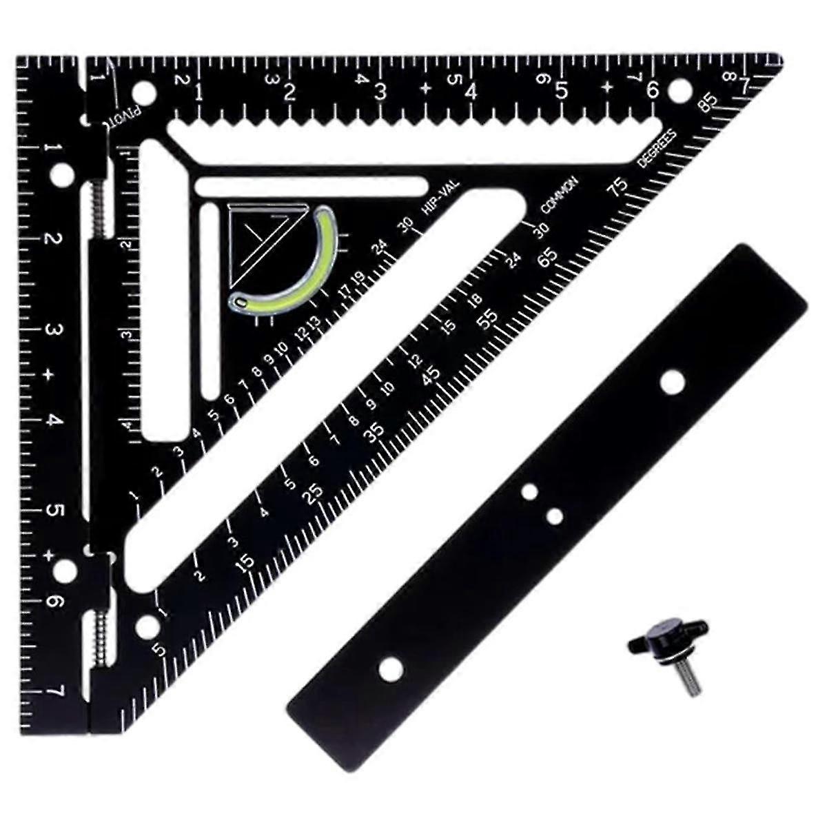 Rafter Square Tool,sherwap Rafter Square Tool,multifunctional Rafter Square,aluminum Triangle Ruler With Jig Block-b