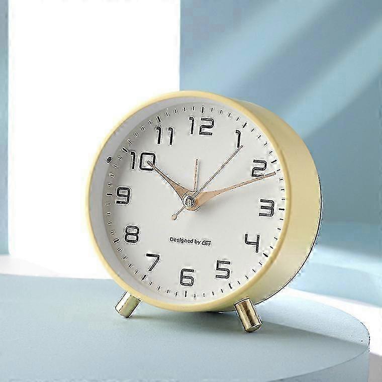 Xh New Nordic Light Luxury Alarm Clock Mute Student Frosted Metal Desk Clock Net Red Simple ClockP20211224484