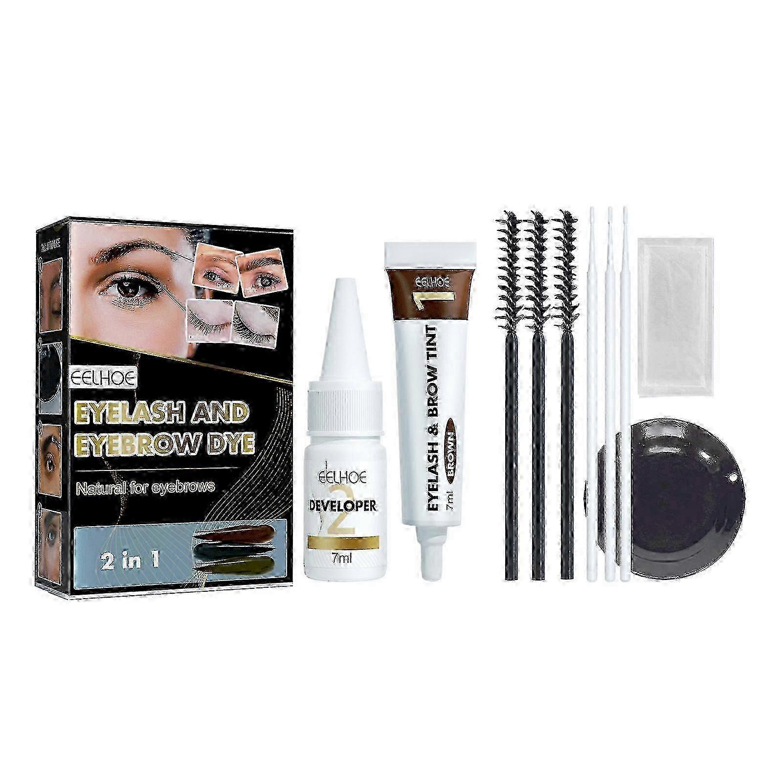 EELHOE Eyelash & Brow Tint Dye Professional Series Natural Long-lasting Semipermanent DIY Makeup Kit
