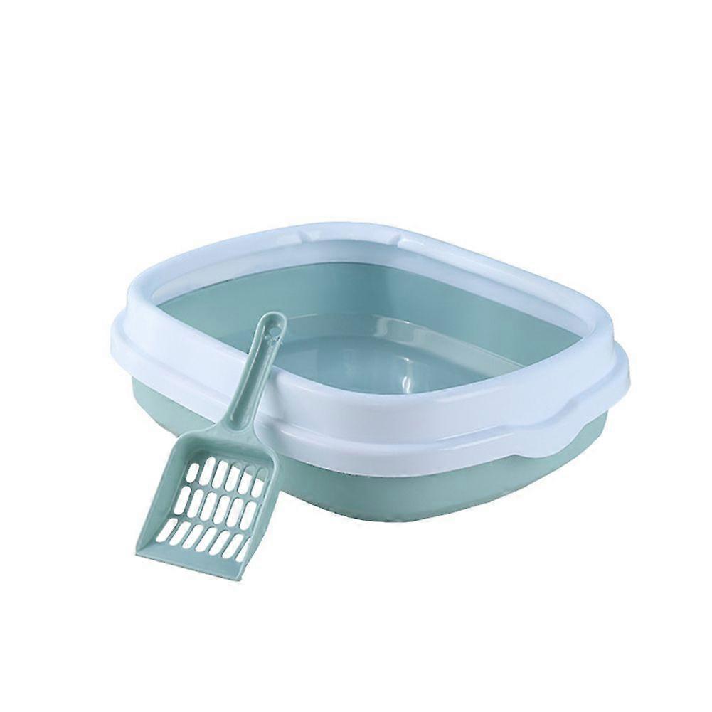 Semi-Enclosed Open Top Litter Box Anti-Splashing High-sided Litter Box Detachable Cat Litters Plate