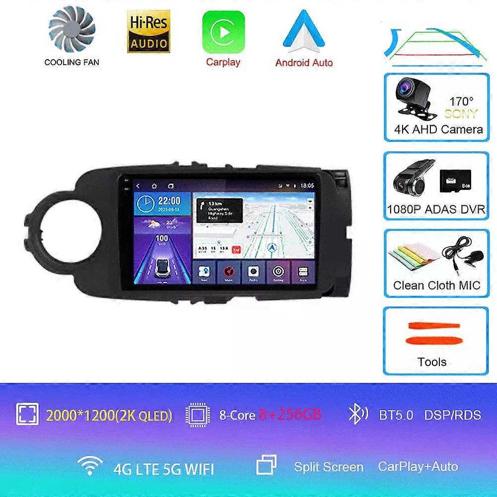 トヨタ用カーラジオ Yaris Lhd Rhd 2012-2017マルチメディアステレオビデオプレーヤーAndroid 14 BT DSPオートカープレイGPSナビゲーション