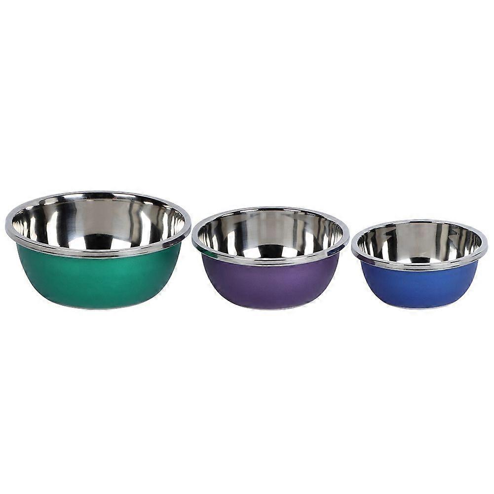 3Pcs/Set Stainless Steel Thickened Mixing Washing Serving Bowl Kitchen Tableware