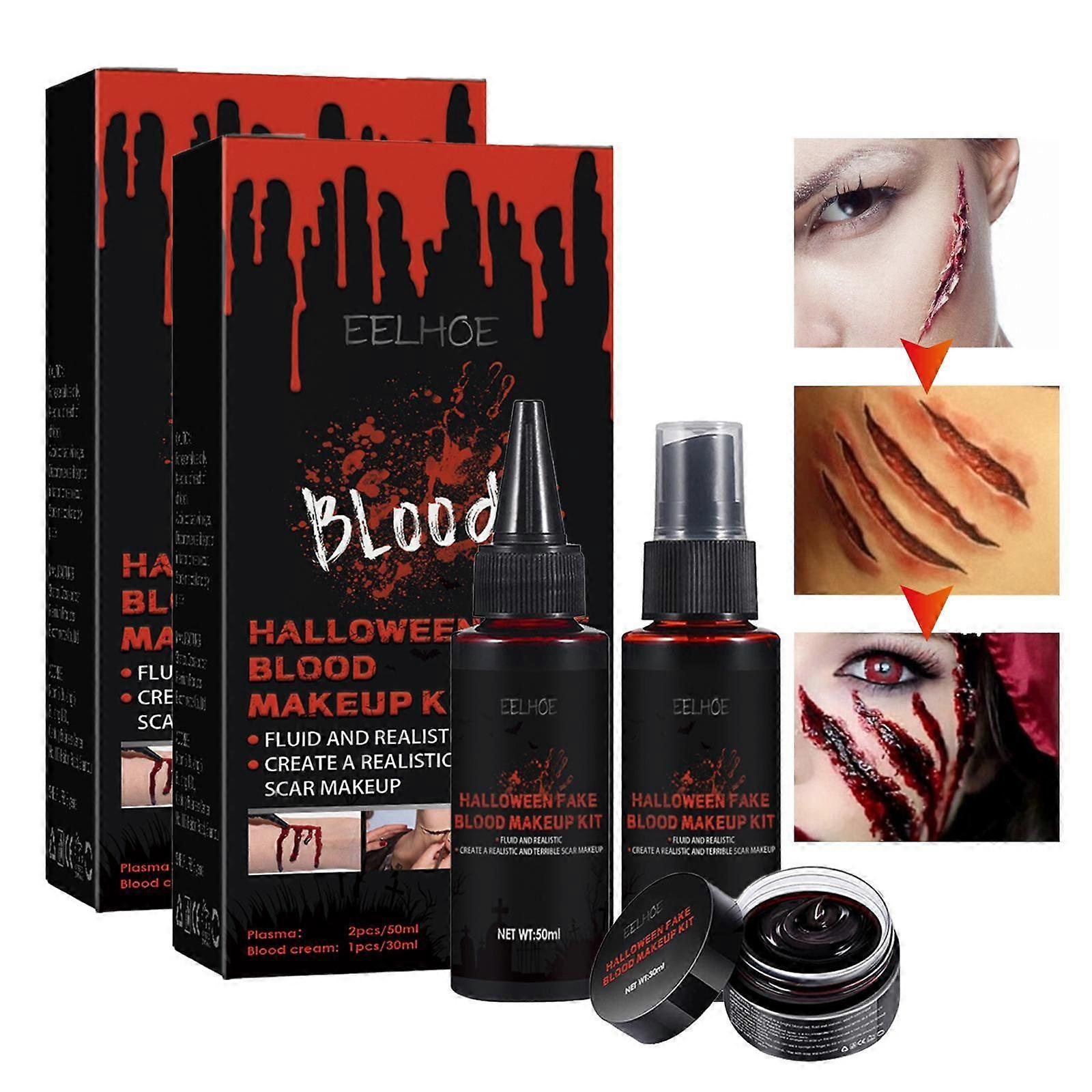 Halloween Stage halloween makeup Blood With Splatter and Drip and fake blood cream Set