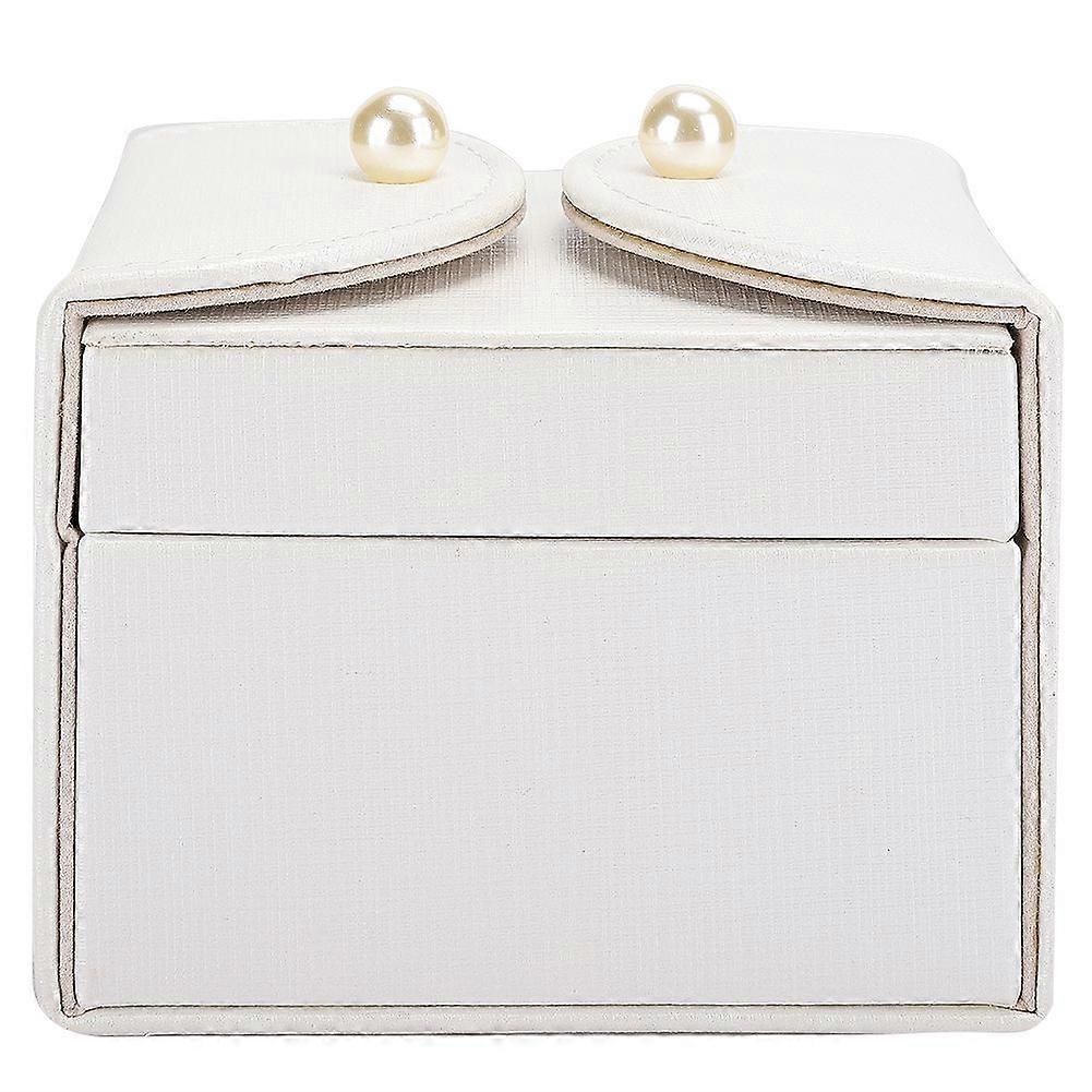 PU Jewelry Storage Box Mini Earrings Ear Stud Box Storage Case ContainerWhite