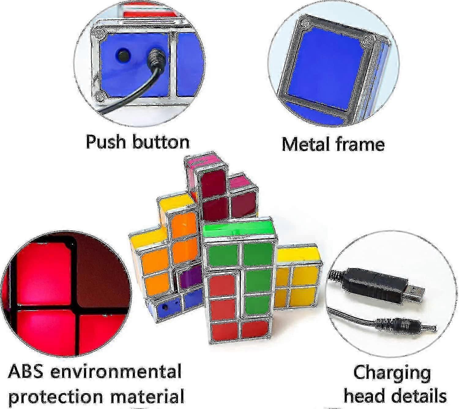 Tetris Stackable Night Light, 7 Pcs Diy Led 7 Colors 3d Puzzles ...