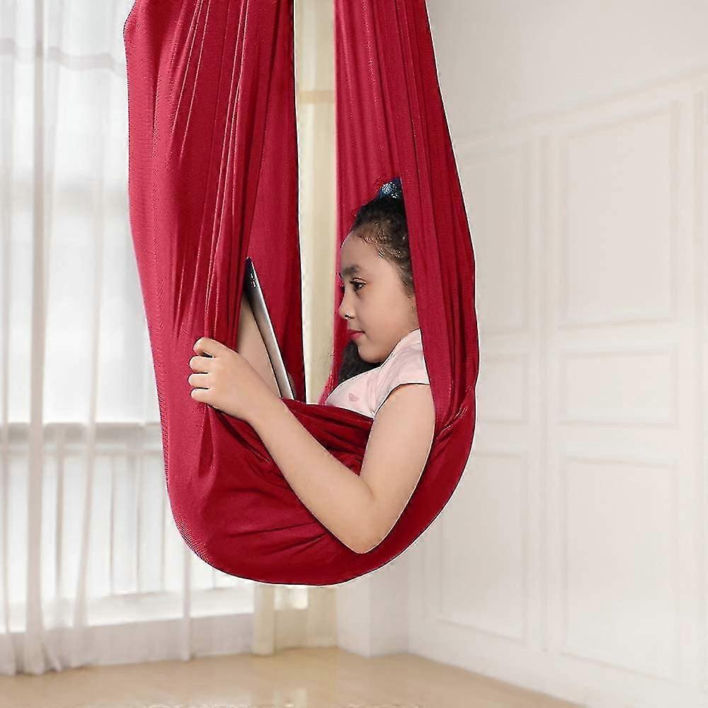 Children's Swinging Hammock, Indoor Swing Elastic Cuddle Hammock Sensory Swing Ideal For Adhd, Asperger's And Sensory Integration As Well As Autism Th