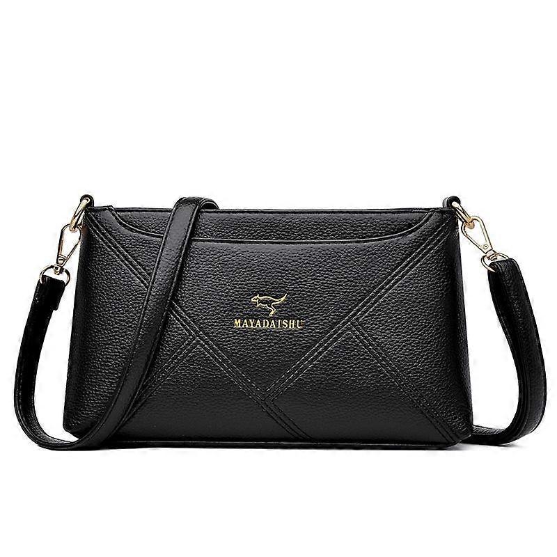 Stylish Middle-aged Mother's Shoulder Bag Retro Solid Color Simple Crossbody Bag All-in-one Handbag