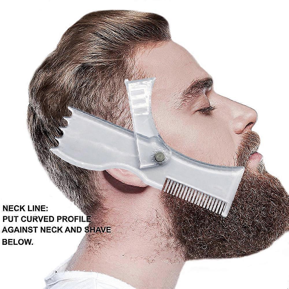 Beard Shaping Tool Trimming Shaper Template Guide for Shaving Stencil With Full-Size Comb for Line Up