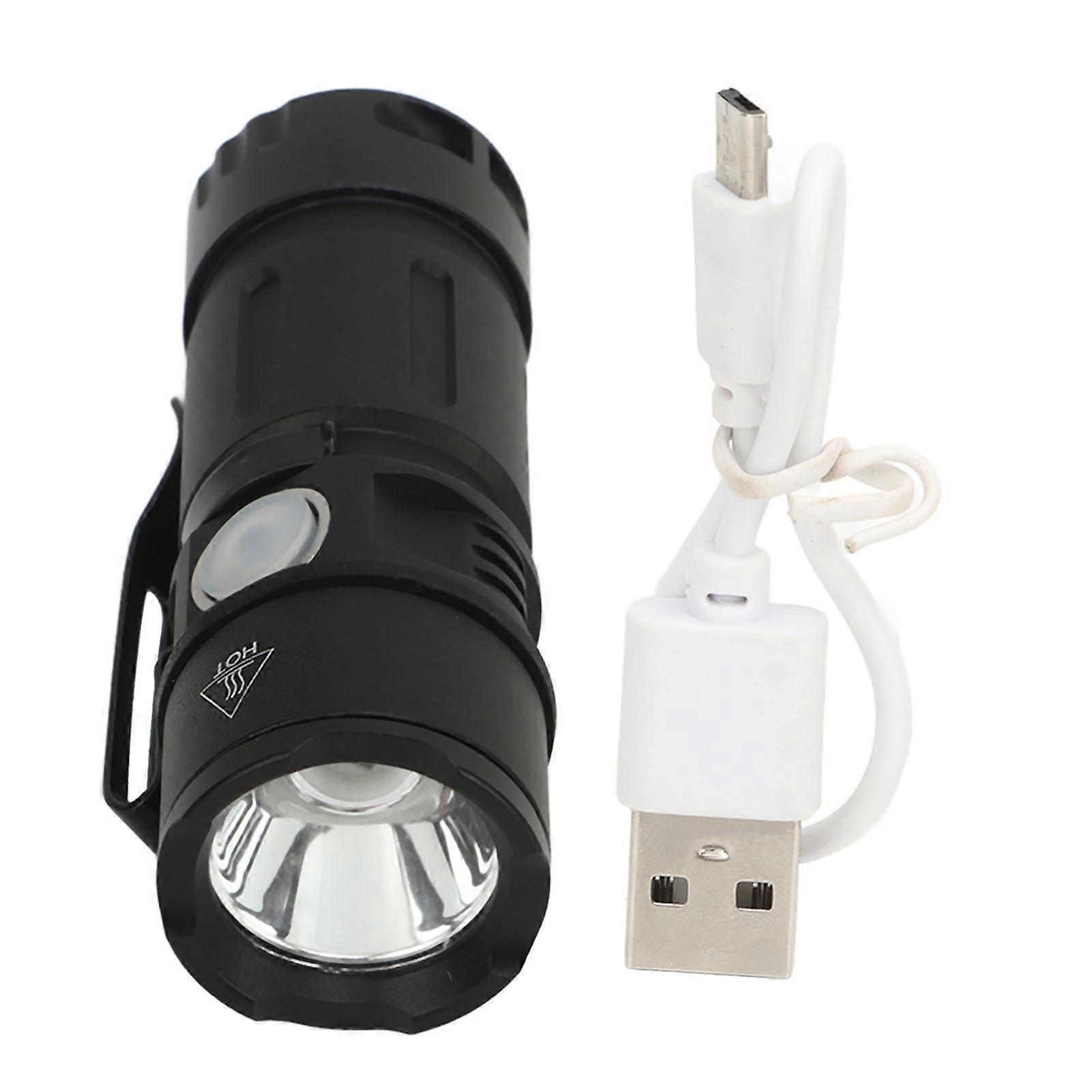 Mini 800LM Flashlight, USB Rechargeable for Night Searching