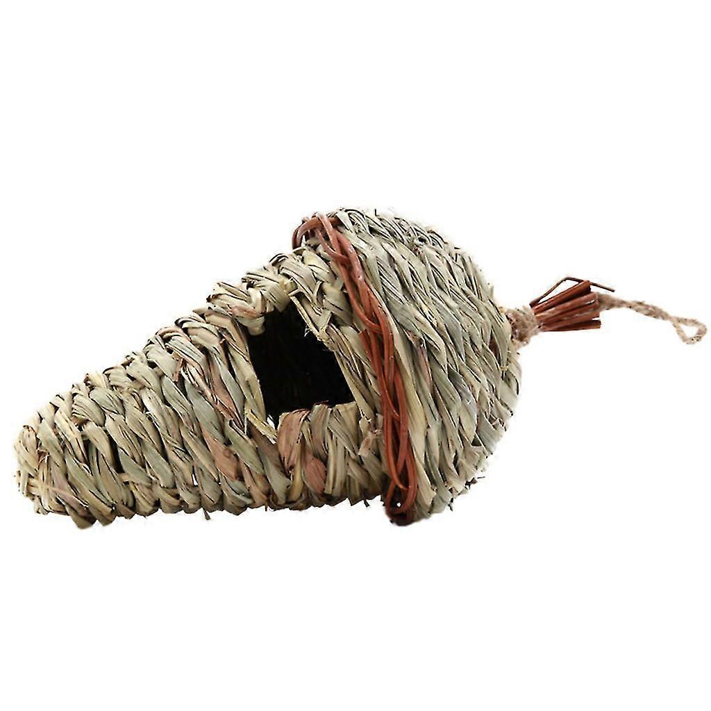 Woven Hut Hand Woven Hammock Toy for Bird Parrot Woven Straw Bird Toy