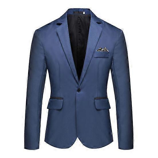 Autumn Men Slim Fit Suit Coat Lapel Long Sleeve Pockets Single Button Business Wedding Party Blazer Black White Stitching Suit Jacket