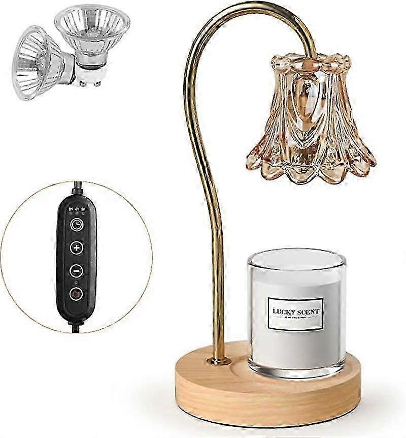 Candle Warmer Lamp with Timer, Wax Melt for Scented Candles, with 2 Light Bulbs