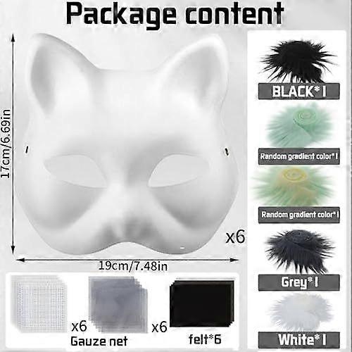 LUKIUP 10 Máscaras Blancas De Papel DIY Para Pintar – Manualidades Y Cosplay, Tamaño Universal Para Adultos Y Niños, Incluye Gomas