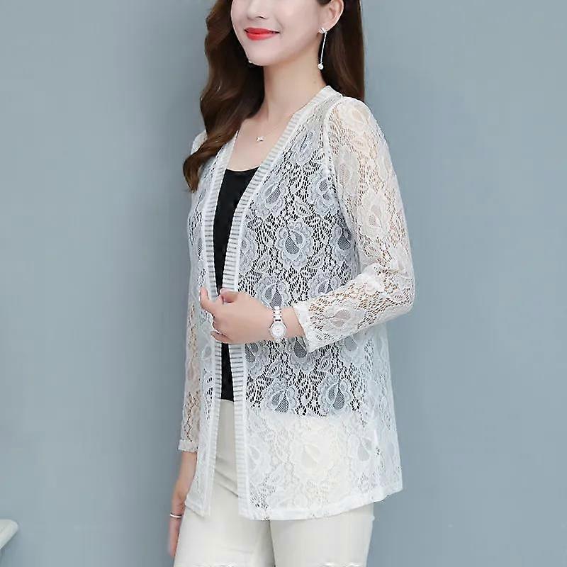 XL-5XL Spring and Summer Plus Size Women's Tops Mid-length Lace