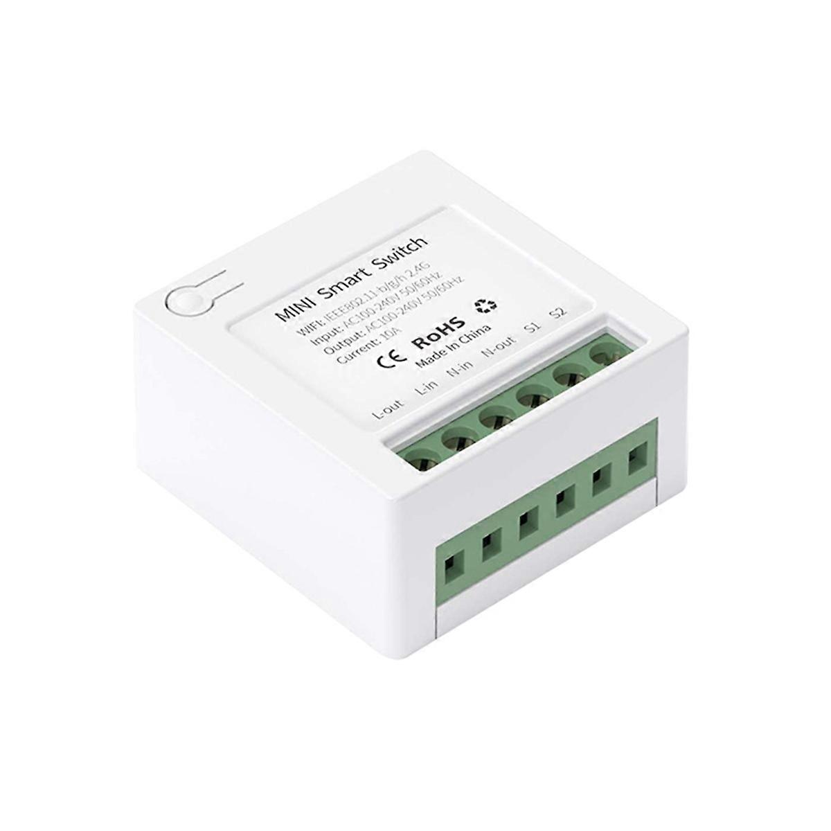 Mini Smart Switch Breaker Wireless Switches 10A Compatible with Tuya Alexa for Smart Home Automation
