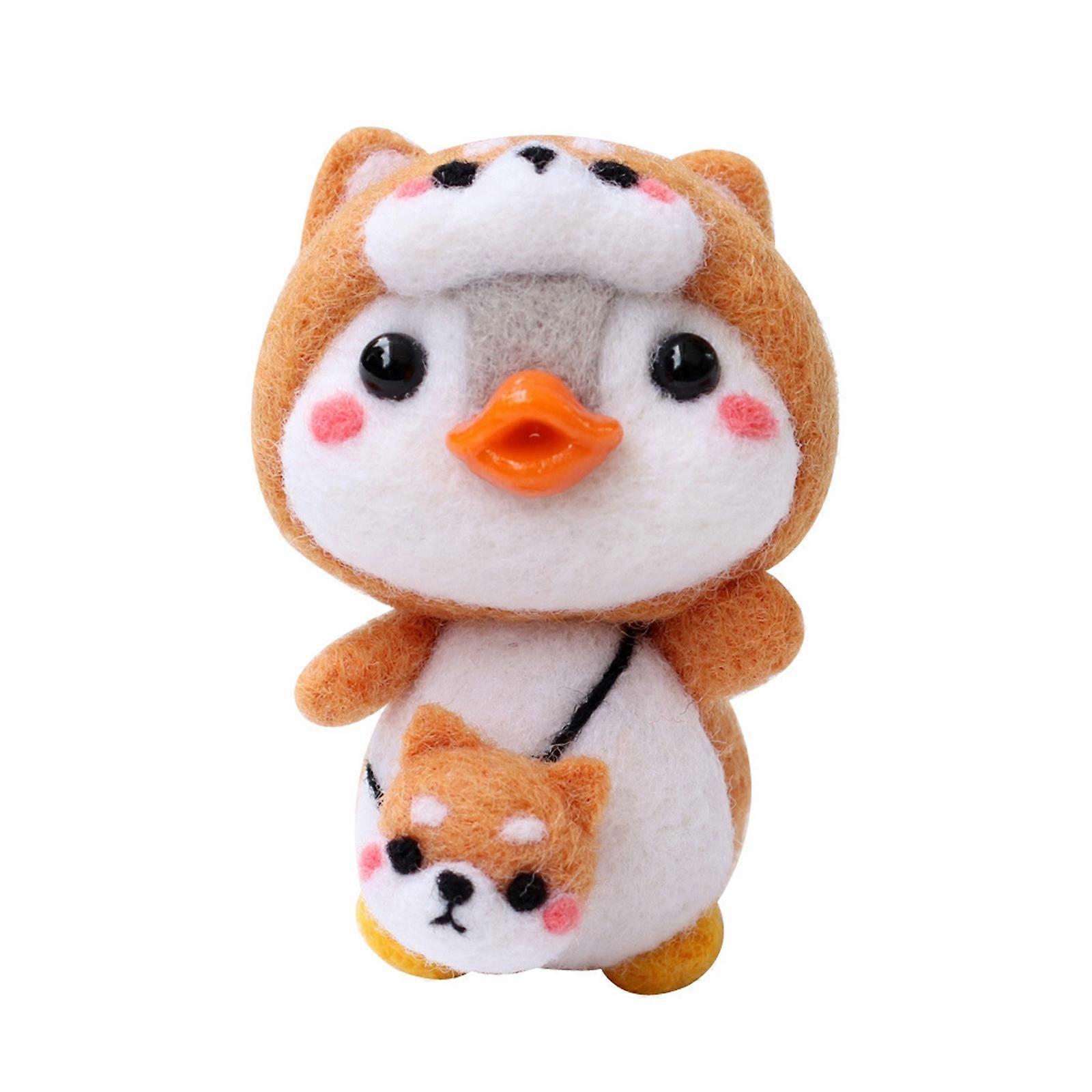 Cute Penguin Pattern DIY Poke Wool Felts Production Package Lightweight