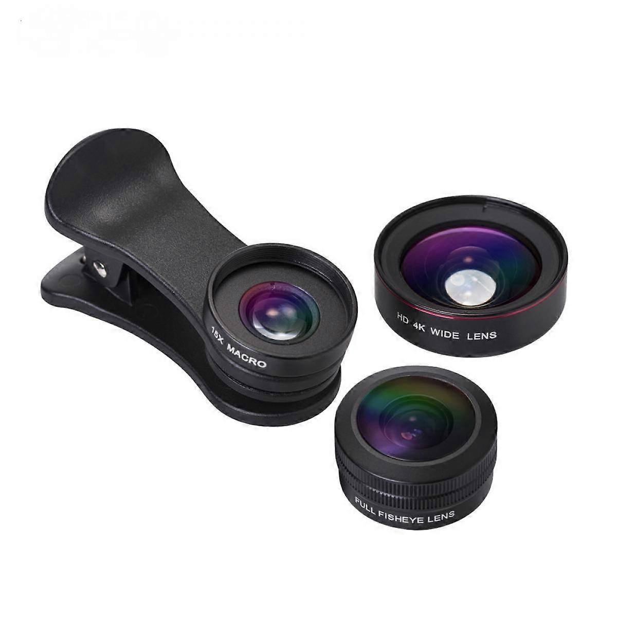 Phone Camera Lens, 3 In 1 Phone Lens Fisheye Lens, Macro Lens, Wide Angle Lens,cell Phone Lens Hd Camera Lens Kits