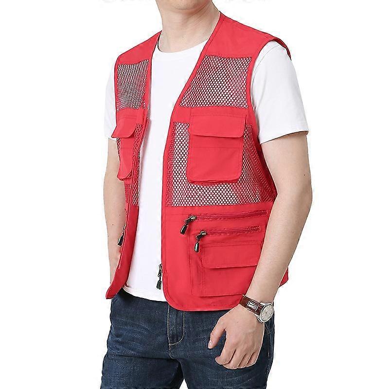 New Men's Vest Summer Multi Pocket Photography Fishing Vest Breathable Vest Work Jacket Top