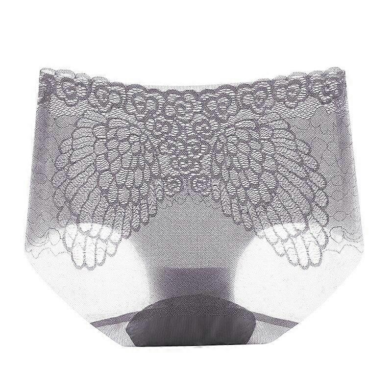 Flarixa Ice Silk Seamless Women's Panties Quick Dry Breathable Briefs Angel Wings Sexy Lace Lingerie Plus Size Latex Underwear