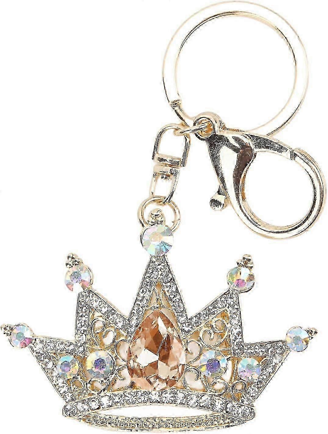 Rhinestone Keychain Keyring Crown Keychain Key Ring for Party Wedding Random Color