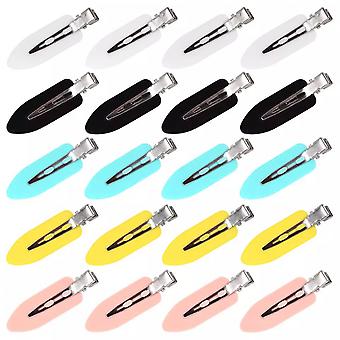 Veeki 20Pcs No Bend Hair Clips, No Crease Hair Clips, Curl Pin Makeup Clips for Hairstyle Bangs, Finger Waves Assorted 5 Colors