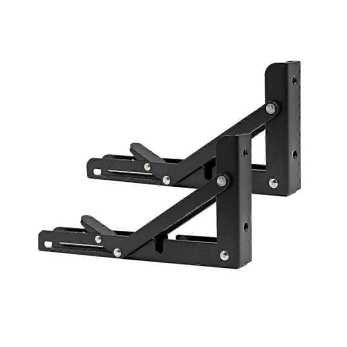 2Pcs Campervan Folding Bracket Table Shelf Caravan Black Finish Stainless Steel Mini Folding Bracke