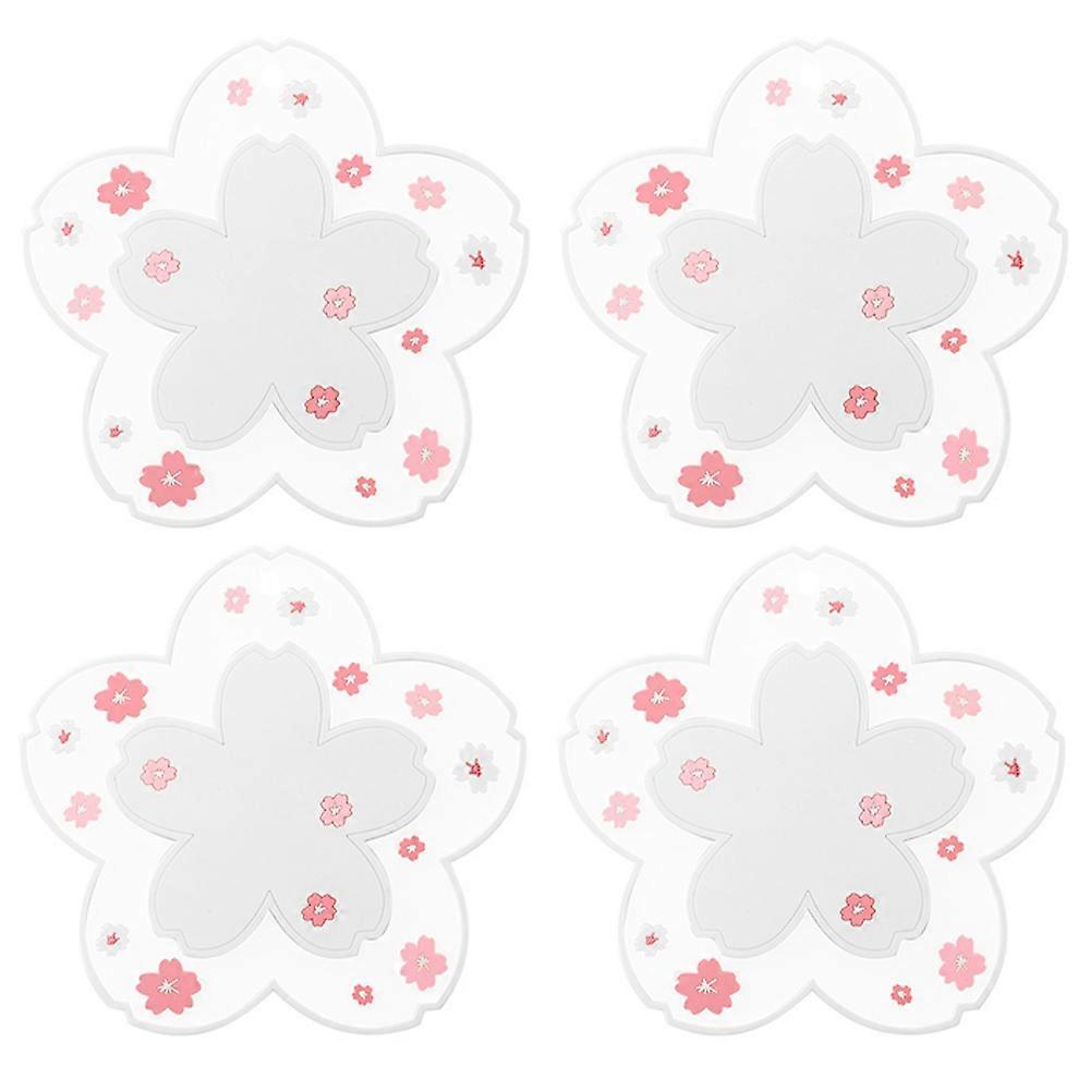 4 cherry blossom design coasters, non-slip coasters