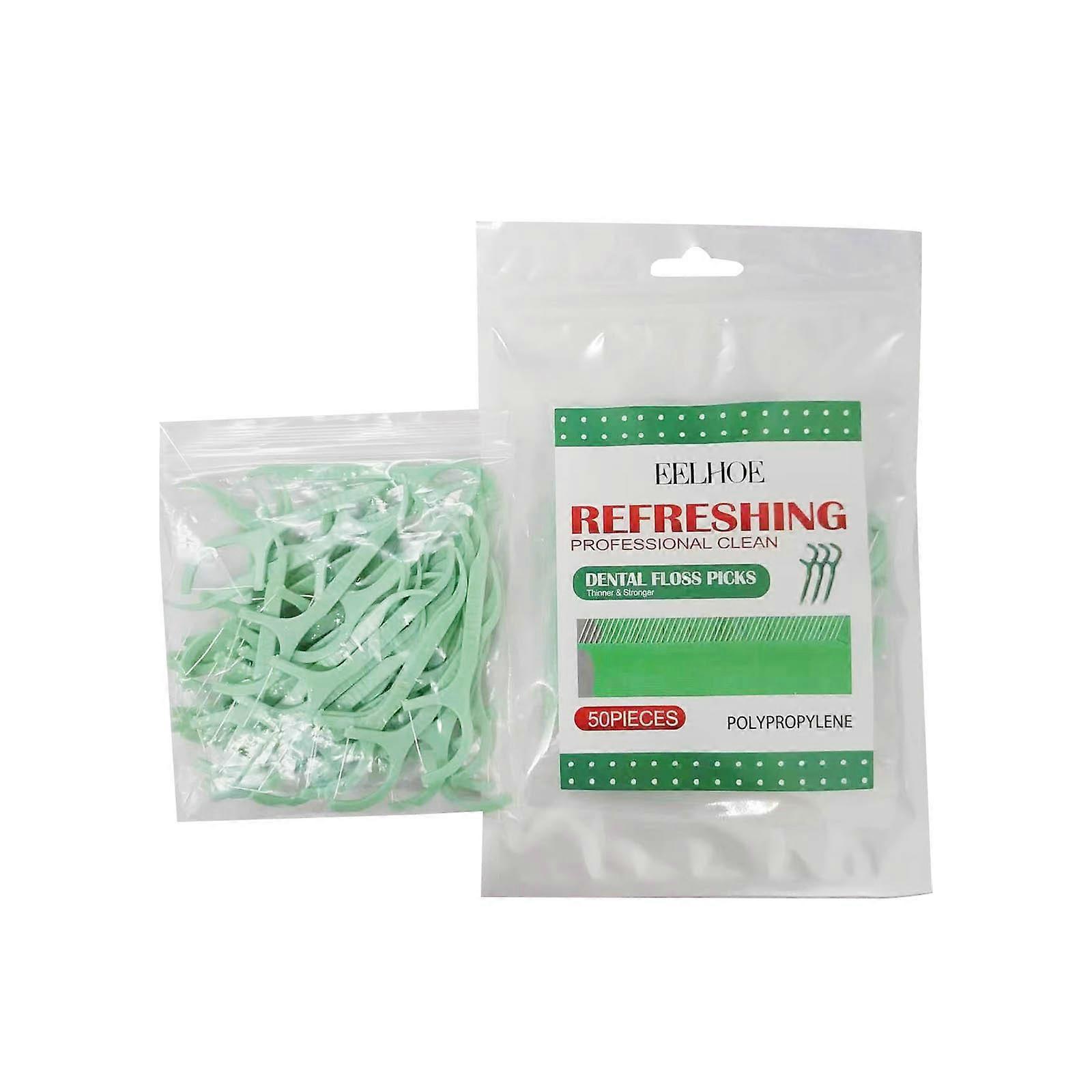 50 치간 칫솔 이중 사용 치실 스틱 픽 치간 칫솔 휴대용 구강 치아 청소용 치실 구강 청소